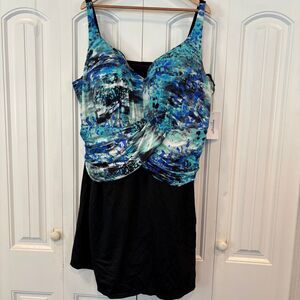 Swimsuits For All Blue‎ Swimsuit Size 32